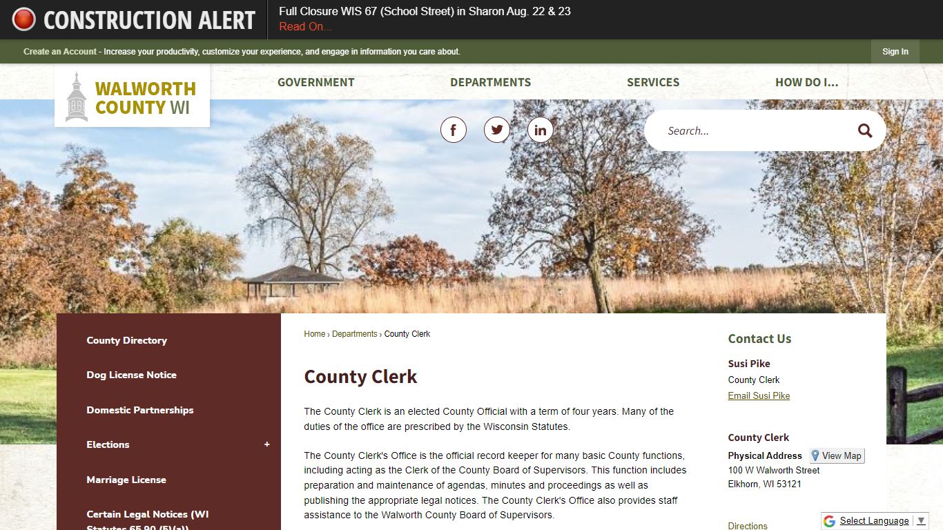County Clerk | Walworth County, WI